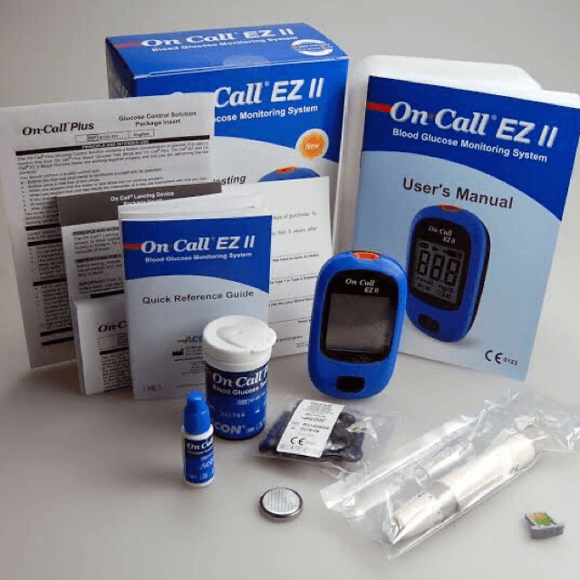 On Call EZ II Gluco Meter With 10 Strips Free